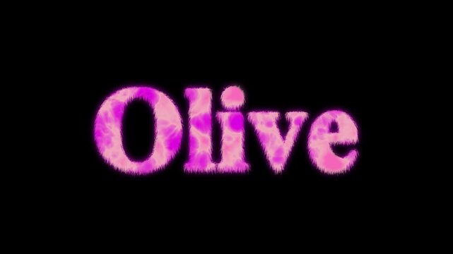 Abstract  olive Text black Background 4k video 