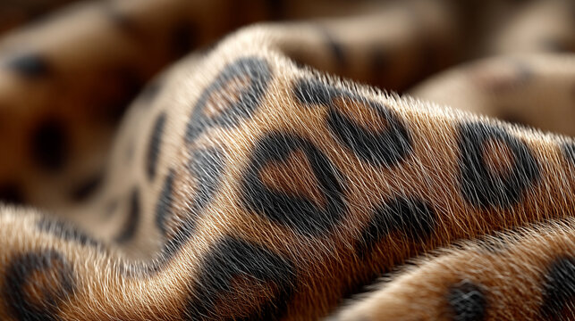 luxurious leopard print fur texture, soft animal pattern background, detailed feline fur, exotic wildlife fabric motif, high-resolution organic texture, wild cat coat pattern, fash