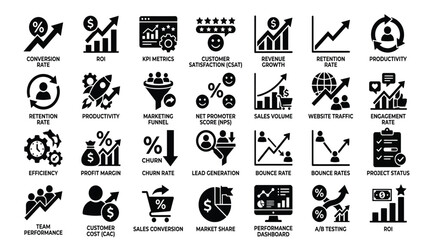 Fototapeta premium Marketing metrics define business growth.