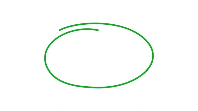 Green Oval Animated Icon With Alpha Channel. Simple Circular Shape Motion Graphic. Minimalist Design Element For Graphics And Illustrations