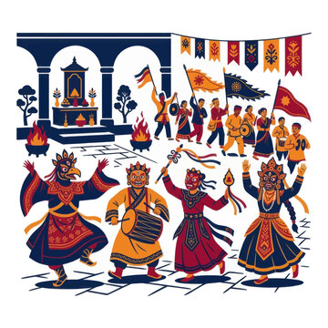 Traditional dancers perform at a vibrant cultural festival