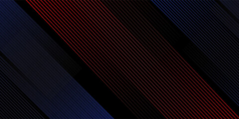 3D red blue lines techno abstract background overlap layer on dark space with diagonal shape decoration. Modern graphic design element stripes style concept for banner, flyer, card, or brochure cover © Moh