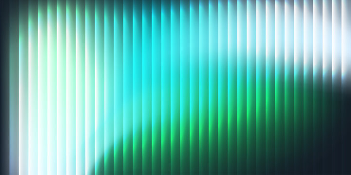 Dark Green Background Glass Texture for Ribbed Glass Gradient and Effect Pattern Abstract, Background Glitch Soft with Linear Light Prism and Vibrant Geometric. Stripes Glass with Fluted Poster