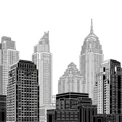 Fototapeta premium New York City Skyline Urban Landscape.