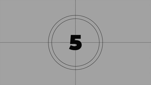 Monochrome Retro Cinema Film Leader Ten Second Countdown Opening Sequence 4k video