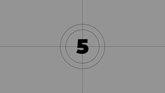 Retro Cinematic Universal Film Leader Countdown Sequence Ten To Zero Monochrome Presentation Start Graphic 4k video