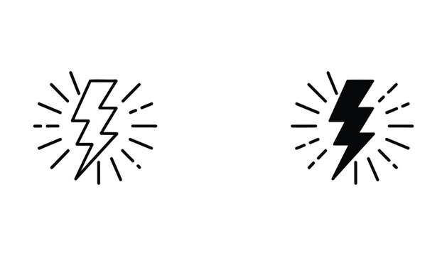 Bold lightning bolt with spark effect
