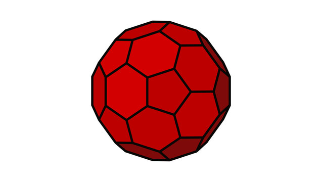 truncated icosahedron, color vector illustration