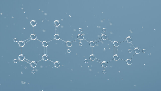 alda-1 molecular structure, 3d model molecule, cardioprotective agent structural chemical formula view from a microscope