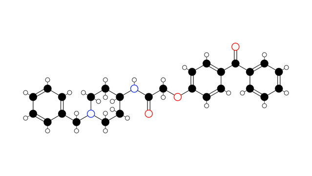 adiporon molecule, structural chemical formula, ball-and-stick model, isolated image adiponectin receptor agonist drug