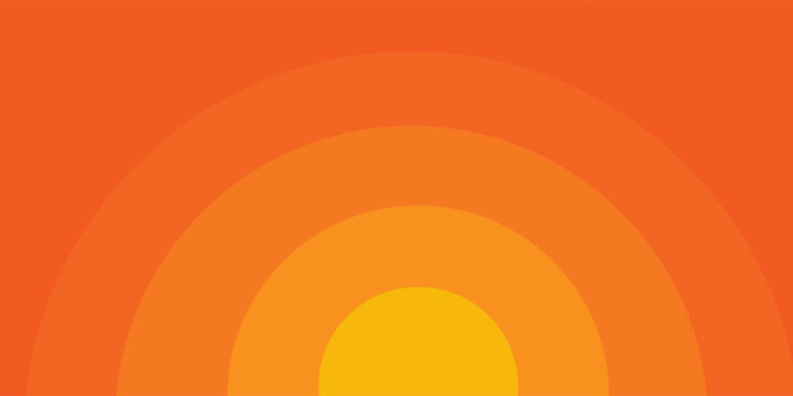 Bright vector background with concentric circles in yellow to orange gradient, radiating from the center like a sunburst for a warm, energetic, and eye-catching effect eps10