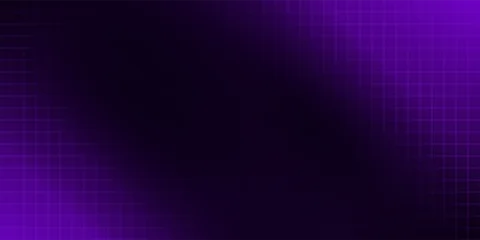 Fototapeten Violett Purple glowing neon wireframe background. Shining checkered vertical grid planes in perspective. Retro futuristic depth wallpaper. Arcade game sci fi matrix surface backdrop for poster, banner. Vector  © alikhsan