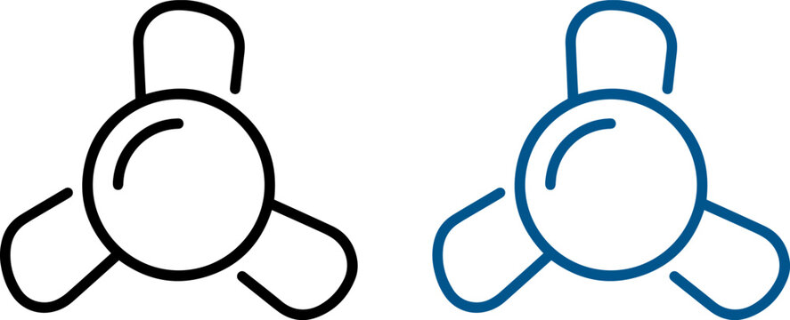 Fidget spinner icon set, simple outline style