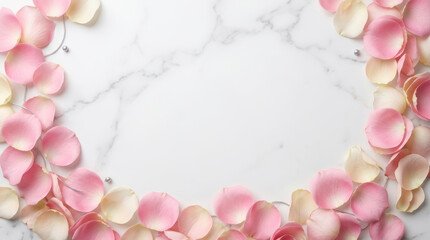 Obraz premium Elegant floral border made of delicate petals