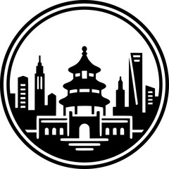 Fototapeta premium Beijing Skyline Vector Icon