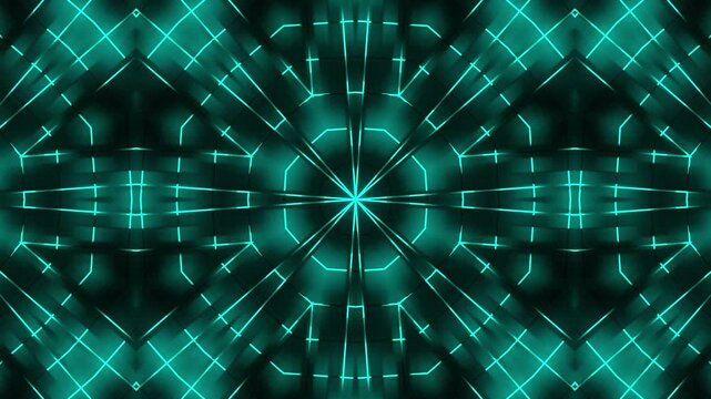 Shining psychedelic kaleidoscope mandala with fractal waves vibrant loop. Hypnotic bloom psychedelic wave and futuristic aesthetics. Digital floral energy kaleidoscope from a top down angle.
