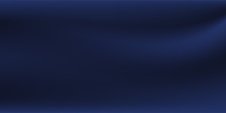 Navy blue silk satin. Silky shiny fabric. Dark luxury background with space for design. Banner. Wide. Long. Panoramic. Template. Empty. Flat lay, top view table. Beautiful.Elegant.Birthday,Christmas.