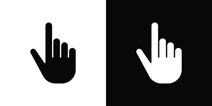 Cursor hand icon. Flat filled symbols bundle