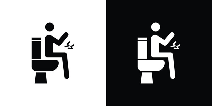 Diarrhea icon. Flat filled symbols bundle