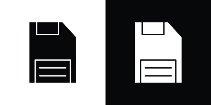 Floppy disk icon. Flat filled symbols bundle