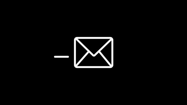 Minimalist email animation: sending digital message concept for business communication and ui envelope