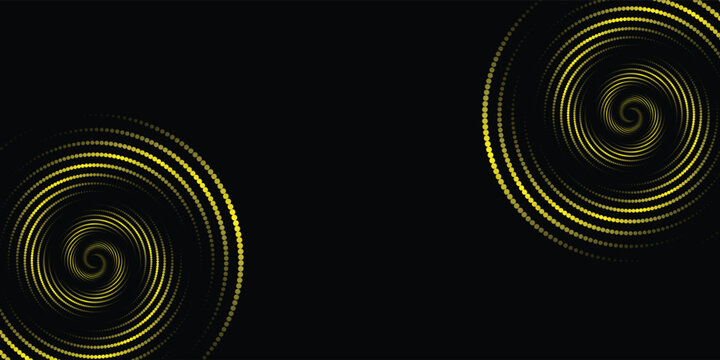 A spiral with yellow and black and yellow lines and a spira