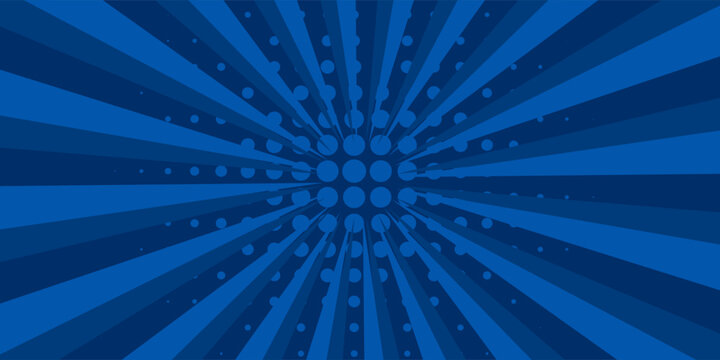 Dark blue comic-style background with radial burst lines and halftone patterns. Bold and energetic design ideal for superhero themes, gaming visuals, and action-packed content.