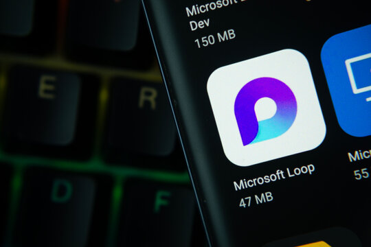 Dhaka, Bangladesh- 22 June 2026: Microsoft Loop app from Google Playstore is displayed on a smartphone screen.