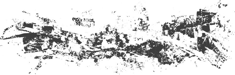 Obraz premium Black and White Abstract Grunge Vector Texture with Distressed Urban Map Effect for Background Design