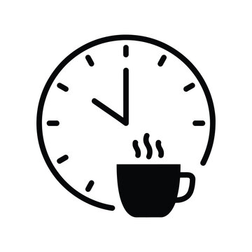 Break time clock minimalist line icon