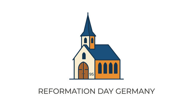 Reformation Day Germany Illustration with Church Symbol