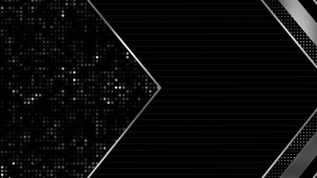 Elegant black background with gold dotted texture and diagonal chevron accent animation
