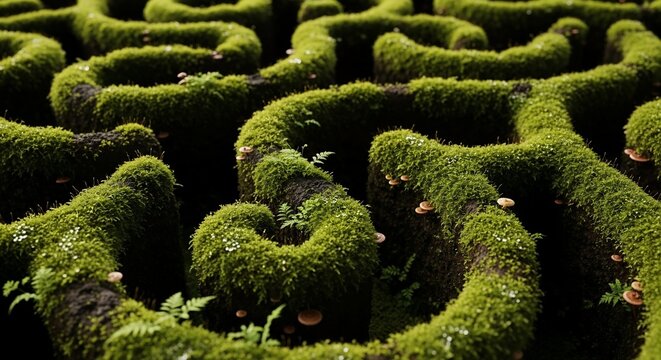 Green maze pattern