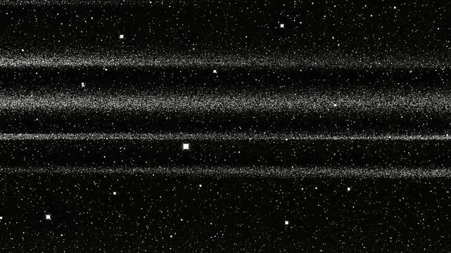 Retro analog static noise and star field animation for space backgrounds