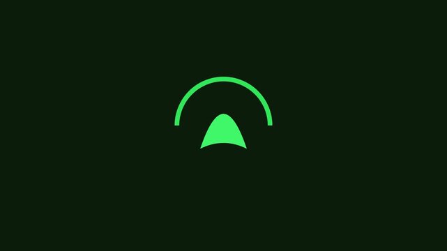 Minimalist green loading spinner animation, digital progress indicator for ui ux