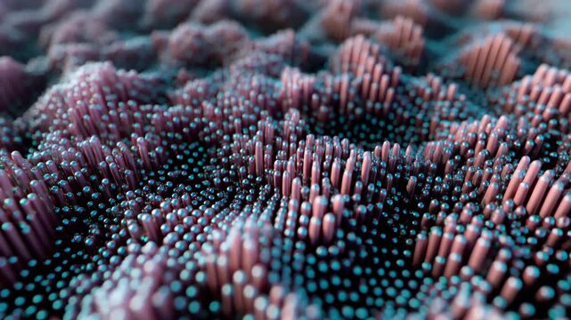 Chaotic Abstract Quantum Realm Topography with Subatomic Particles and Waves Forming a Landscape