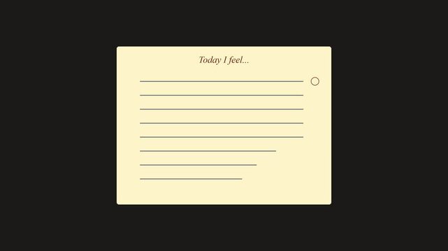 Minimalist mental health check-in animation: "today i feel" mood tracker interface for wellness apps and emotional wellbeing