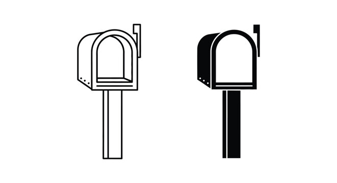 Two mailboxes side by side illustration