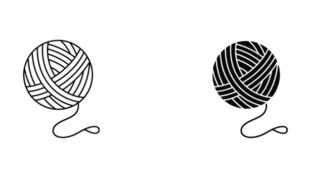 Two different balls of yarn with loose ends