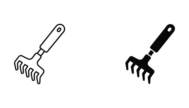 Two garden rakes with different handle styles