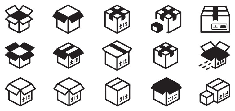 Food donation and grocery box icons with apple and jar symbols vector illustration eps 10