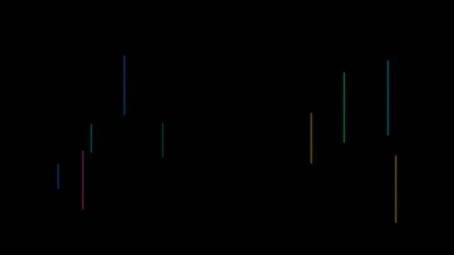 Abstract digital rain on black background, vertical lines falling, data stream concept, matrix style.