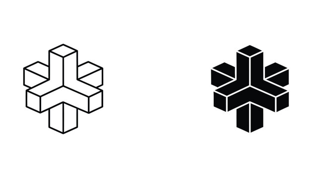 3d isometric plus sign cubes composition