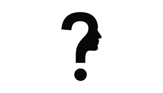 Silhouette question mark with human profile