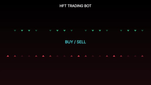 High-frequency trading bot interface with buy sell signals and market data analysis algorithmic trading