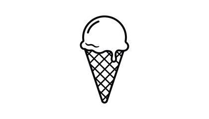 Fototapeta premium Delicious ice cream cone with melting scoop