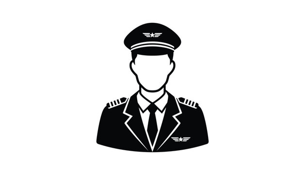 Pilot in airline captain uniform portrait