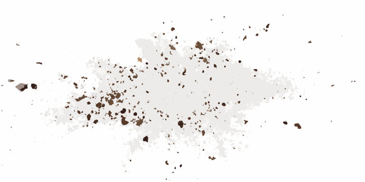 Brown dirt splatter on a white background a textured and irregular shape soil mud splash