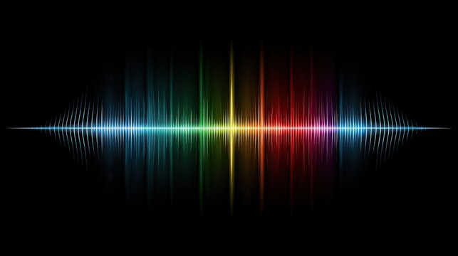 Wireless signal spectrum flat design top view electromagnetic wave field 3D render Triadic Color Scheme.