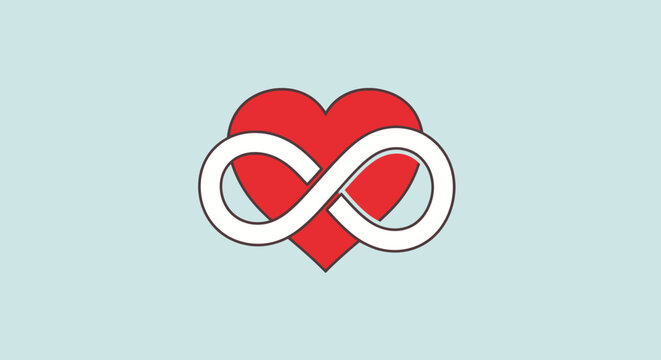 Heart Infinity Love Symbol Icon.